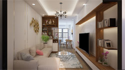 Thiết kế thi công nội thất chung cư căn hộ 1608 tòa A golden city 6a